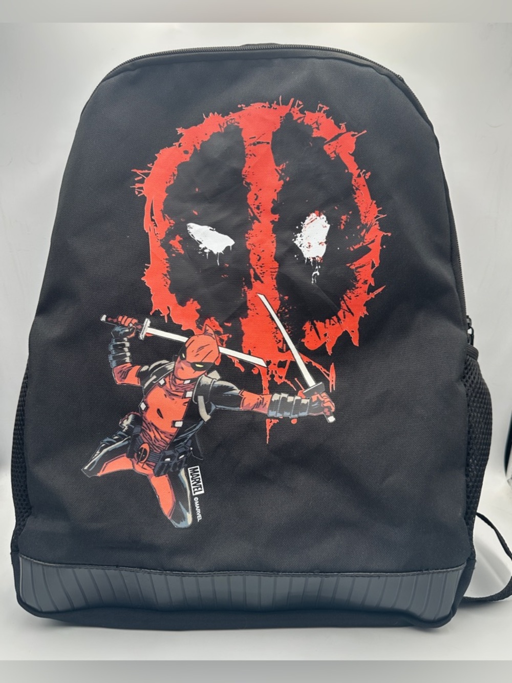 Marvel Comics Classic Deadpool Backpack Black And Red With Adjustable Straps